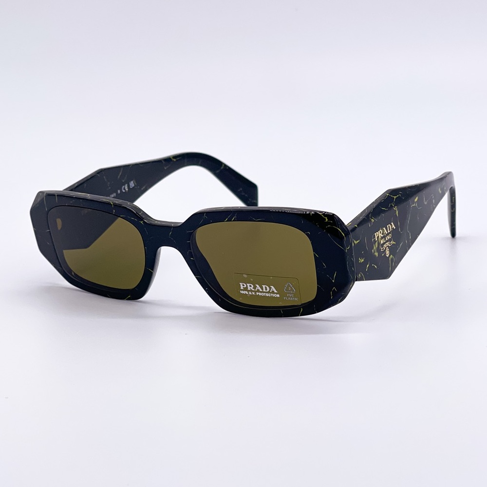 NEW PRADA SYMBOLE PR17WS GREEN BLACK PRADA SUNGLASSES SPR 17W 19D01T
